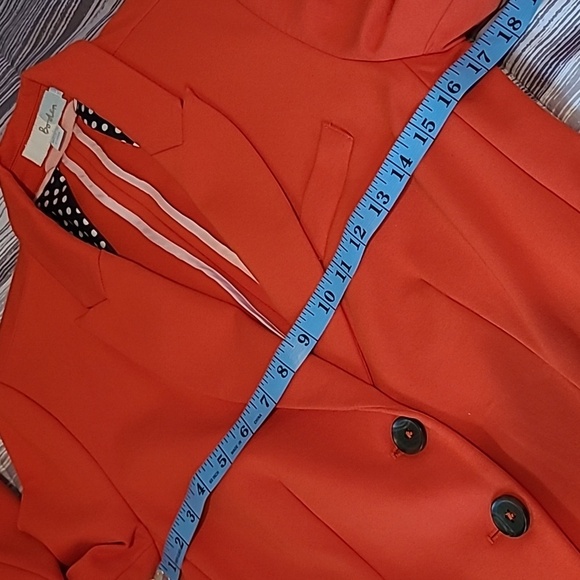 Boden Elizabeth Ponte Single Breast Blazer Jacket Red Orange Wmn 6 Career Casual - Picture 13 of 16